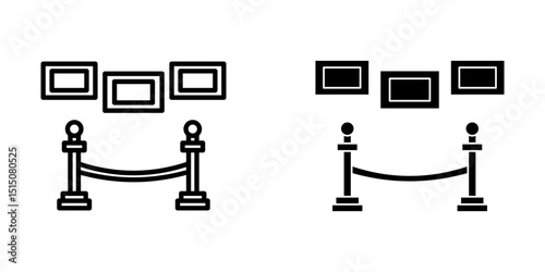 Exhibition of paintings. Picture gallery set Icon Symbol isolated white background. vector illustration. color editable.