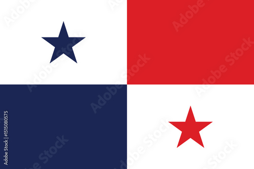 Panama flag flat design simple colors