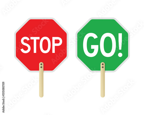 Download Stop & Go Sign - High-Quality Stock Image for Traffic Control and Event Management