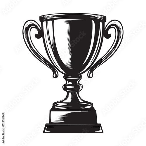 Silhouette of a Trophy Cup Minimal Vector Design for Sports Logos, Award Graphics, and Celebration Themes