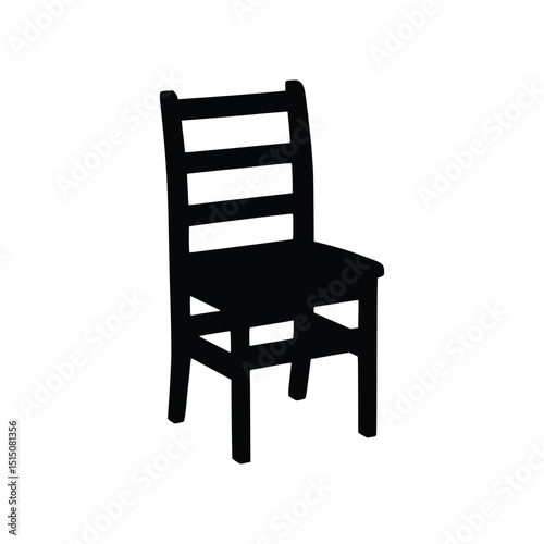 General wooden chair silhouette simple design