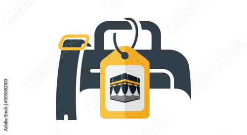 Hajj Pilgrimage Icon: Bag with Kaaba Tag