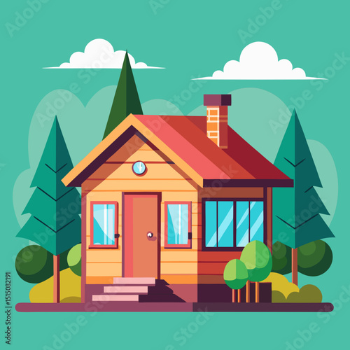  a tiny house vector illustration