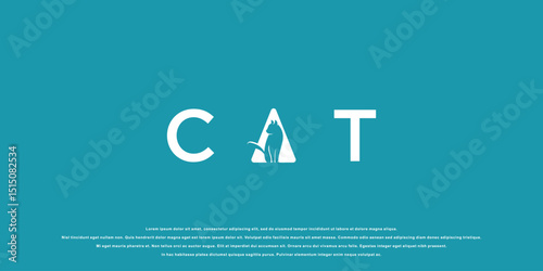 Creative cat logo design with modern concept