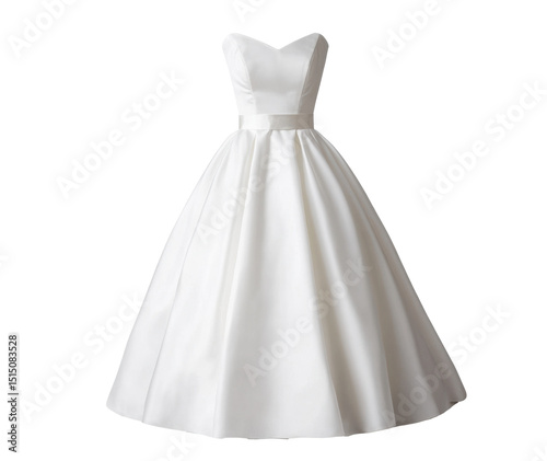 Elegant wedding dress for special celebrations on a transparent background, cut out