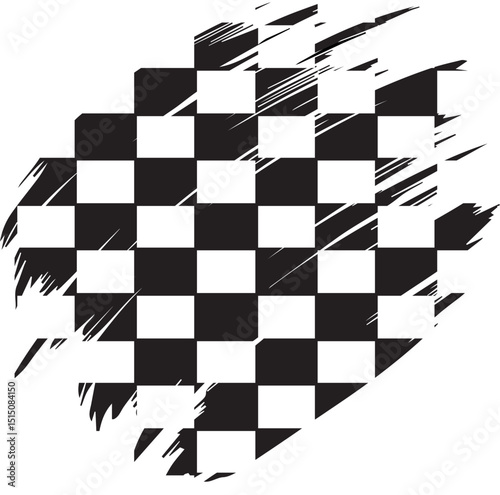 grunge flags for race with checker pattern vector illustration 