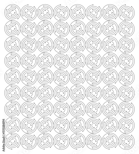 Abstract Grey Circular technology Pattern Design, Geometric Spiral Network