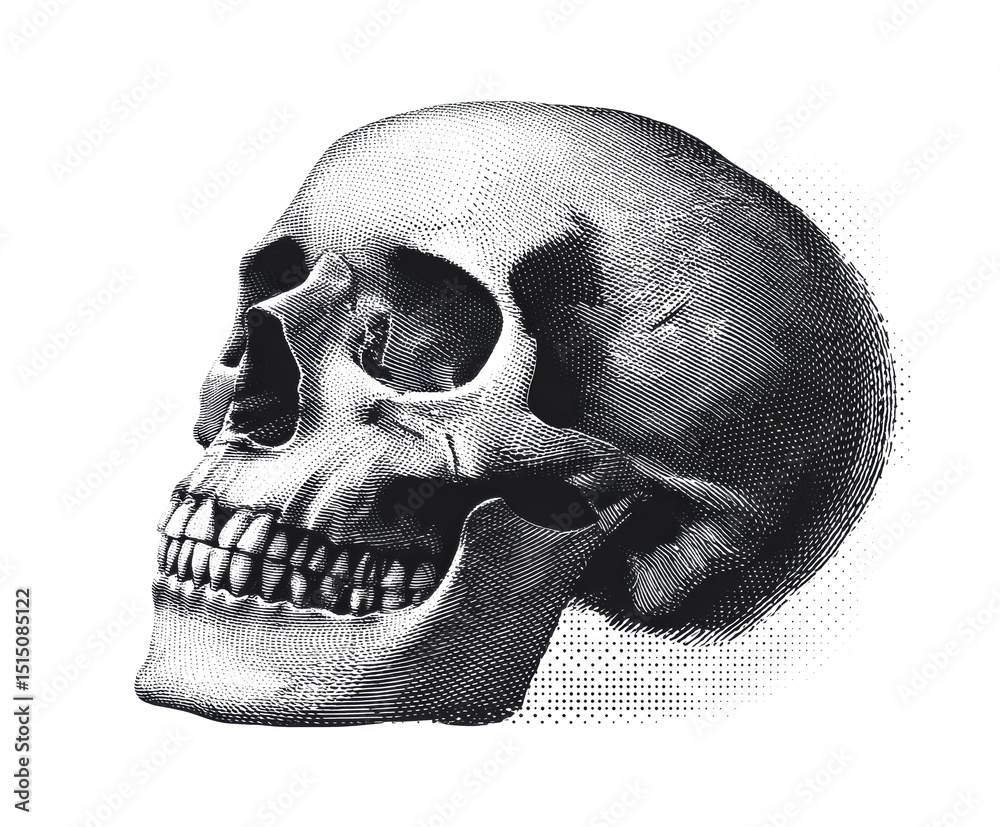 Obraz premium Classic skull design for art prints and Halloween decor