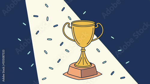 Generated AI Achieving Excellence - A Golden Trophy Illustration