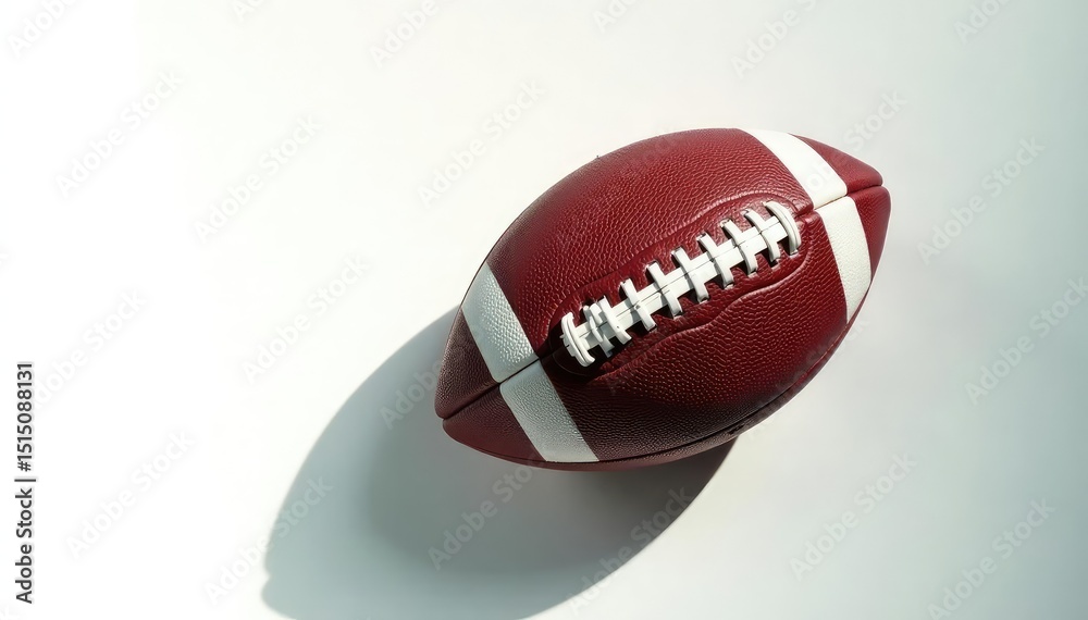 American football with shadow on white background , equipment, football, focus American football with shadow on white background , equipment, football, focus
