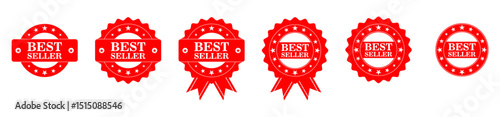  Vintage bestseller vector icons. Set of isolated on transparent background bestseller labels design set.