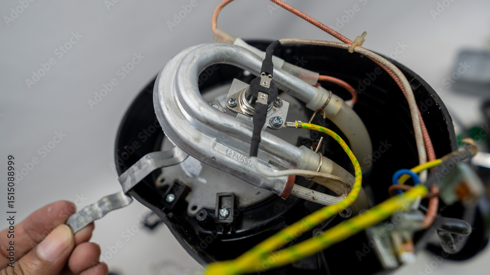 Fototapeta premium Electric coffee maker disassembled for maintenance
