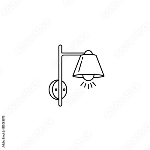 Wall-mounted lamp with shade illuminating in minimalist style  