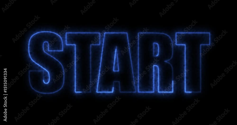 Blue Glowing Text Animation with Word 
