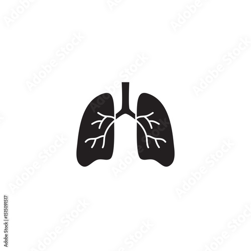 Human lungs silhouette vector graphic minimalist anatomy illustration respiratory system healthcare