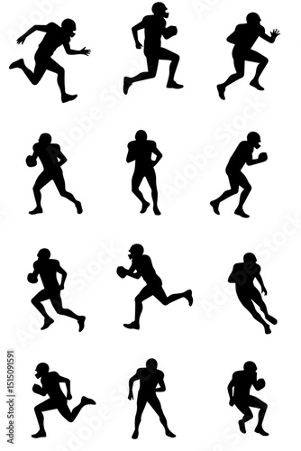 Wallpaper Mural American Football Player Poses Vector bundle Torontodigital.ca