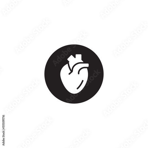 Human heart anatomy graphic simple medical icon heart health symbol