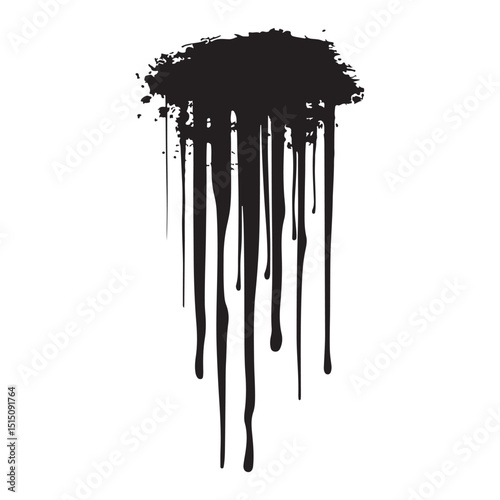 Minimalist Paint Drip Silhouette – Stylized Black Drop Vector Perfect for Artistic Logos, Poster Design, and Grunge Backgrounds