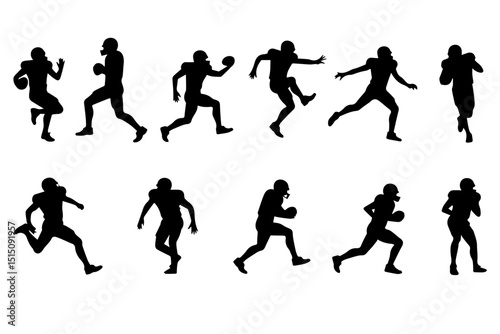 American Football Player Poses Vector bundle