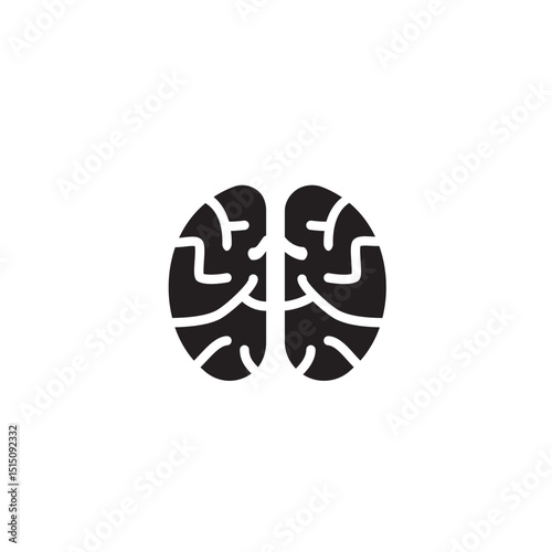 Human brain anatomy silhouette intellectual symbol vector illustration design