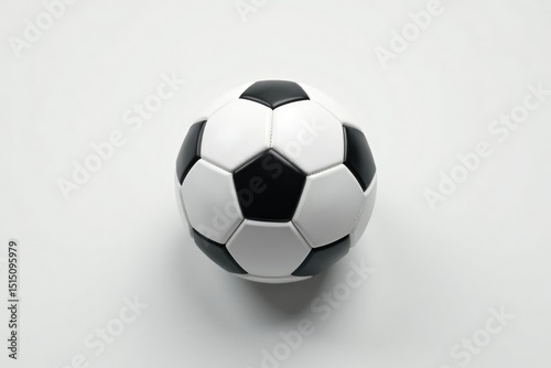 Overhead view of a single white football on white, american football, perspective