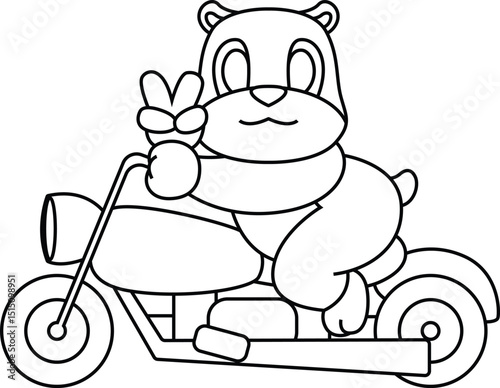 Hamster Motorcycle Animal Vector Graphic Art Illustration