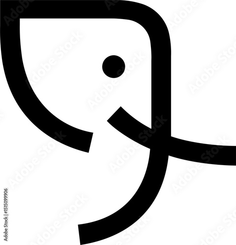 Best Elephant simple line icon logo vector design