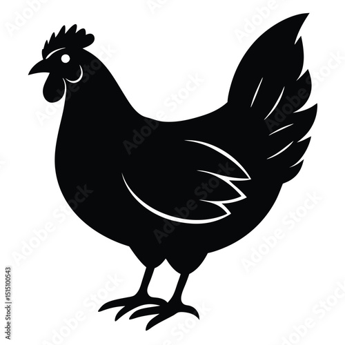 Black Silhouette Hen with Berry – Farm Animal Vector Art,
Chicken Feeding Scene with Nest – Vintage Farm Illustration,
Classic Hen Silhouette – Retro Poultry Artwork Design.