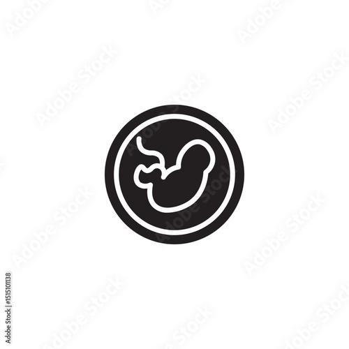 Fetus development icon round embryo illustration vector of human growth
