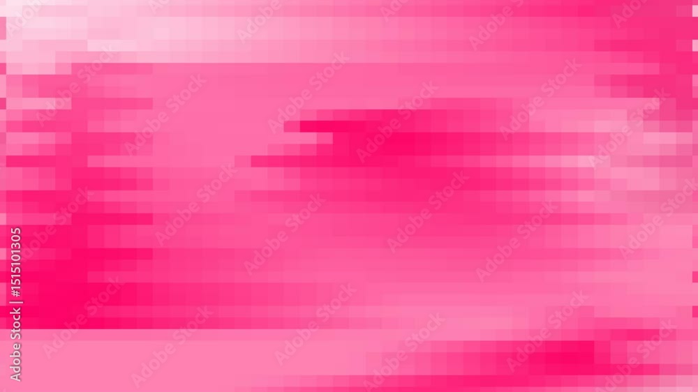 Un primer plano de varias lineas de diferentes colores y tamaños en movimiento en forma de mosaico o pixelada. 