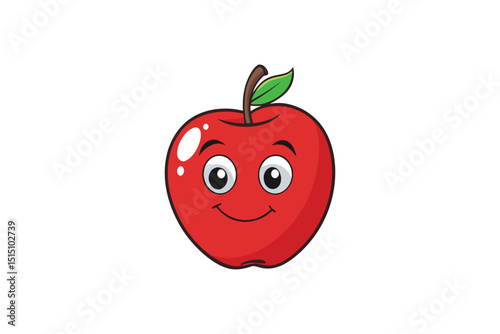 red apple isolated on white