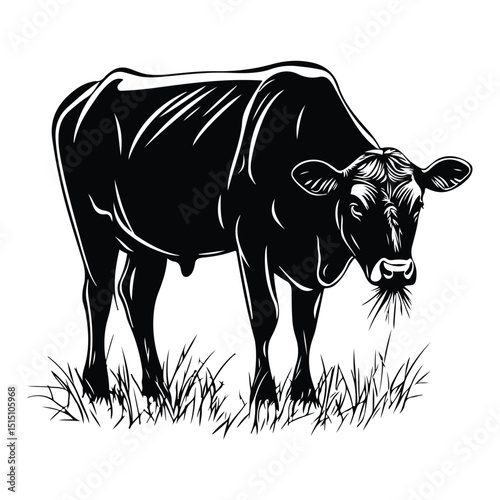 Classic Cow Shape – Monochrome Animal Silhouette Art