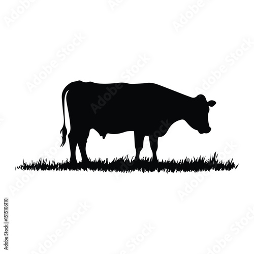Bold Livestock Silhouette – Cow Vector for Rural Themes