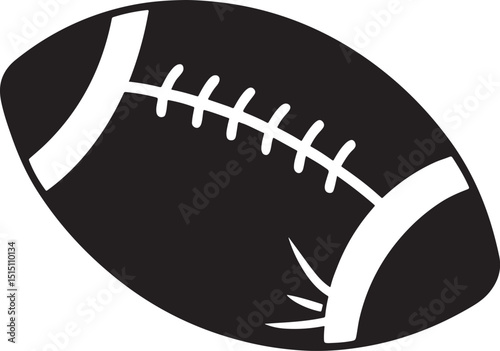 American footbal rugby ball icon with shadow over white background vector 