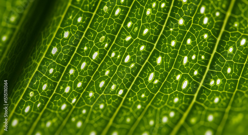 Detailed Leaf Structure Reveals Natural Beauty and Chloroplast Arrangement