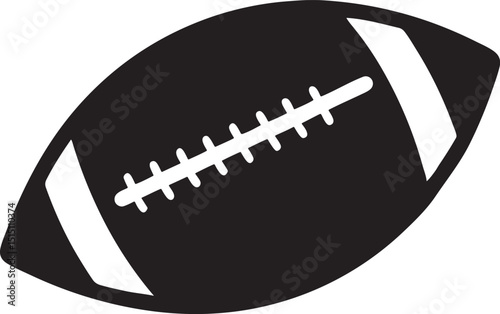 American footbal rugby ball icon with shadow over white background vector 