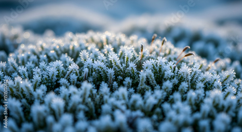 Frosty Jewels: Tiny Ice Crystals Adorning Winter Vegetation With Glistening Light