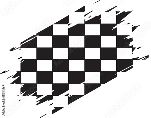 Grunge flags for race with checker pattern Speed flags vector illustration isolated