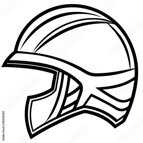 Minimalist Helmet Vector on White Background