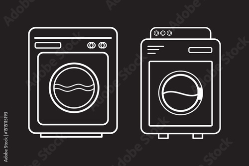 washing machine icon Simple thin line stroke vector