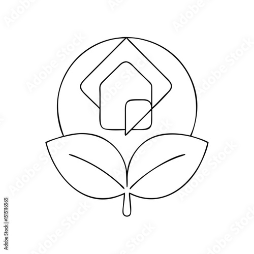 Eco-friendly insulation icon in modern eco-friendly style -modern eco-friendly home -2
