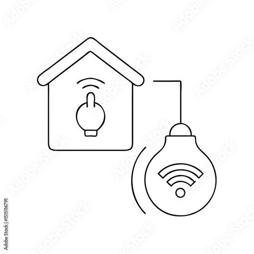 Smart home lighting schedules icon in modern eco-friendly style -modern eco-friendly home 