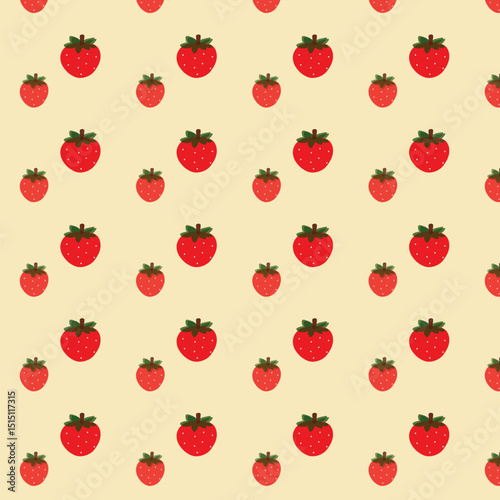 Seamless pattern with in strawberries