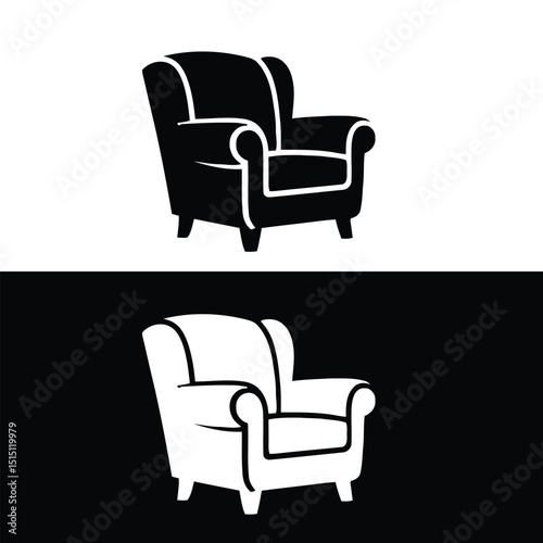 black and white armchair
