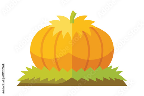 Hay Bale Halloween Design with White Background
