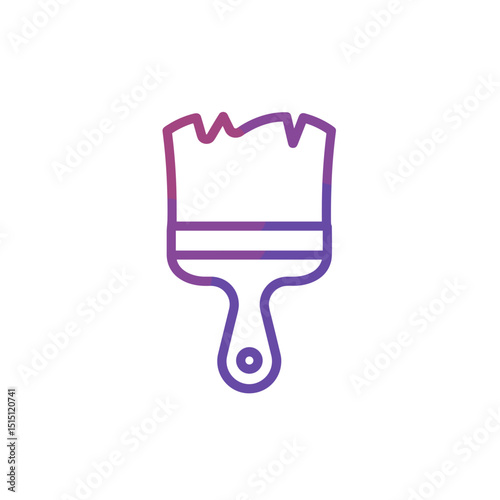 Paintbrush icon in gradient style for artistic and DIY projects  