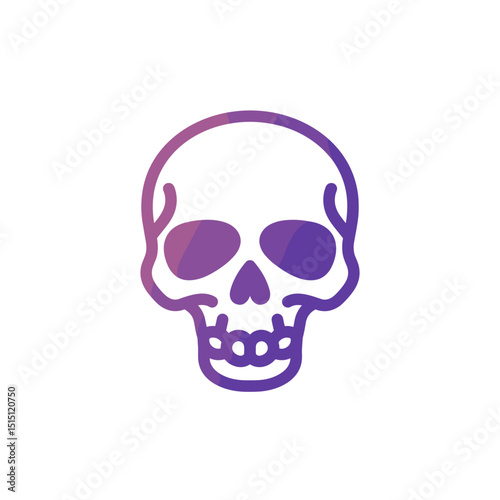 Symmetrical skull illustration with gradient color design  