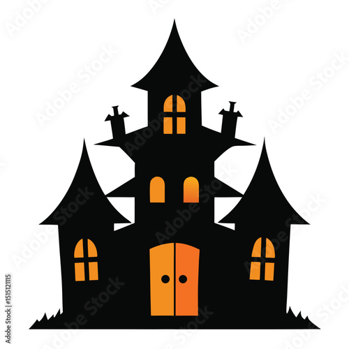 halloween castle vector illustration