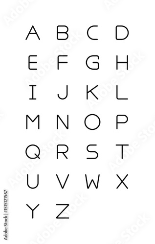 Alphabet icon set. A simple illustration of a single-letter initial word.
