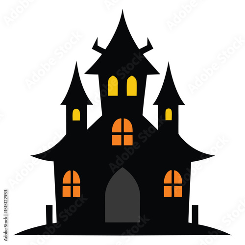 halloween castle vector illustration